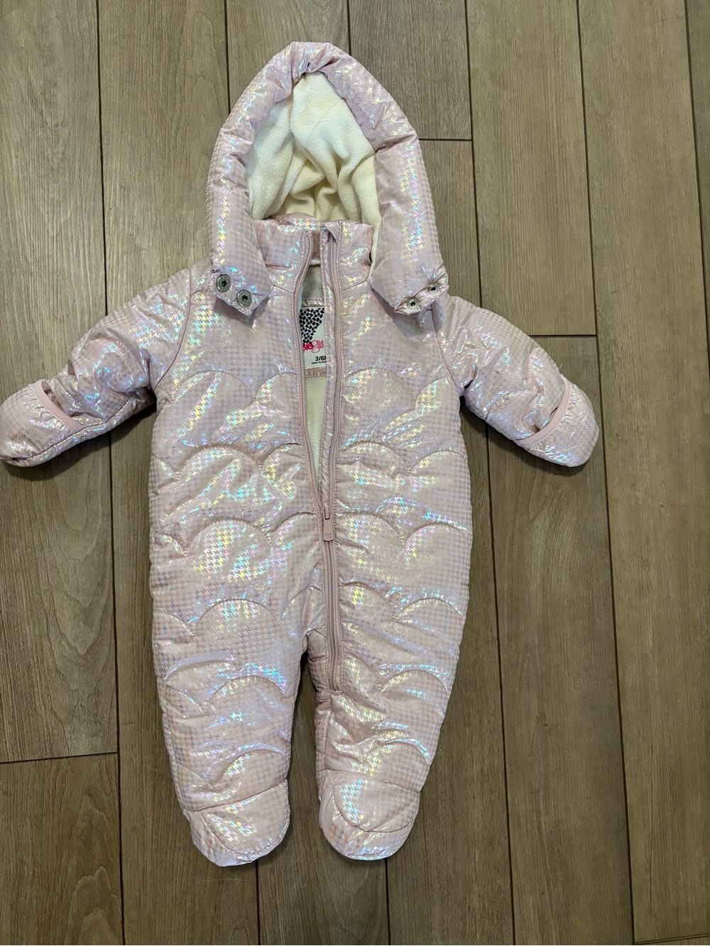 Kensie Girl Pink Iridescent Baby snowsuit
